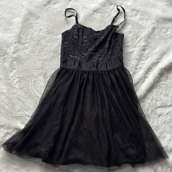 Garage Black Lace Bodice Tulle Mini Dress –Size Small | Y2K Party Fit | - Picture 1 of 5